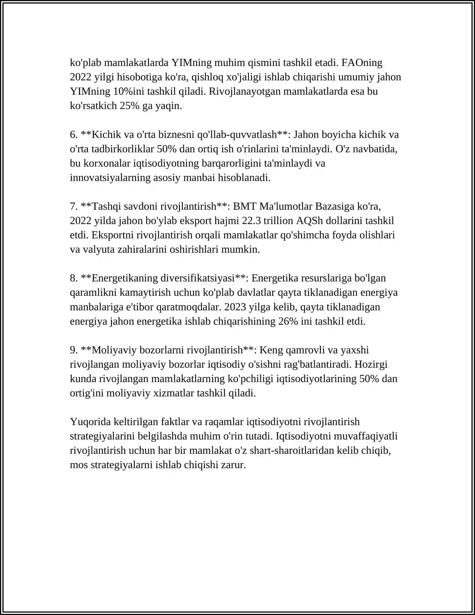 Iqtisodiyotni rivojlantirish yo'llari 4