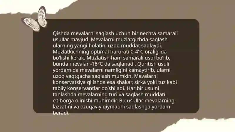 Meva - sabzavotlarni yoz va qish mavsumlarida saqlash 4