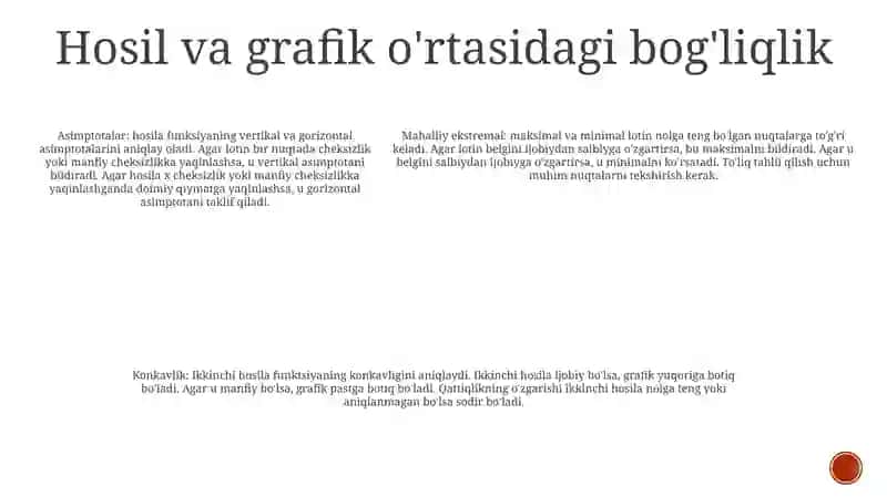 Hosilaning Funksiya Grafigini Yasashda Ishlatikishi 4