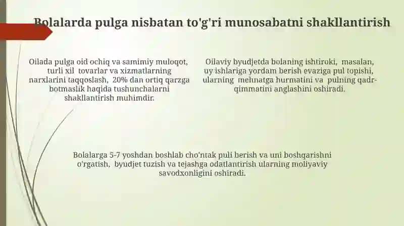 Bolalarni iqtisodiy munosabatga tayyorlash 4