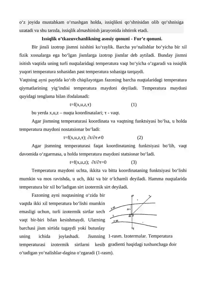 Issiqlik almashish. Issiqlik o‘tkazuvchanlik, Konvektsiya, Nurlanish оrqali issiqlik almashish 4