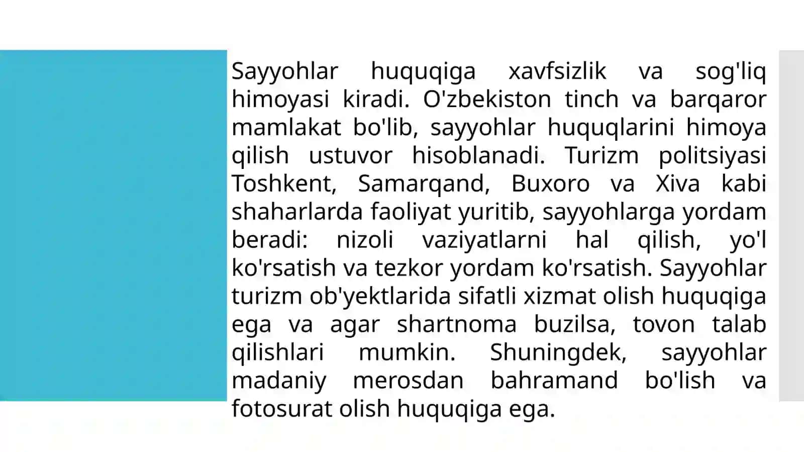 Sayyohning huquqlari va majburiyatlari 4