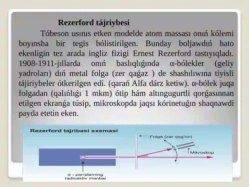 Rezerfort tajriybeleri 4