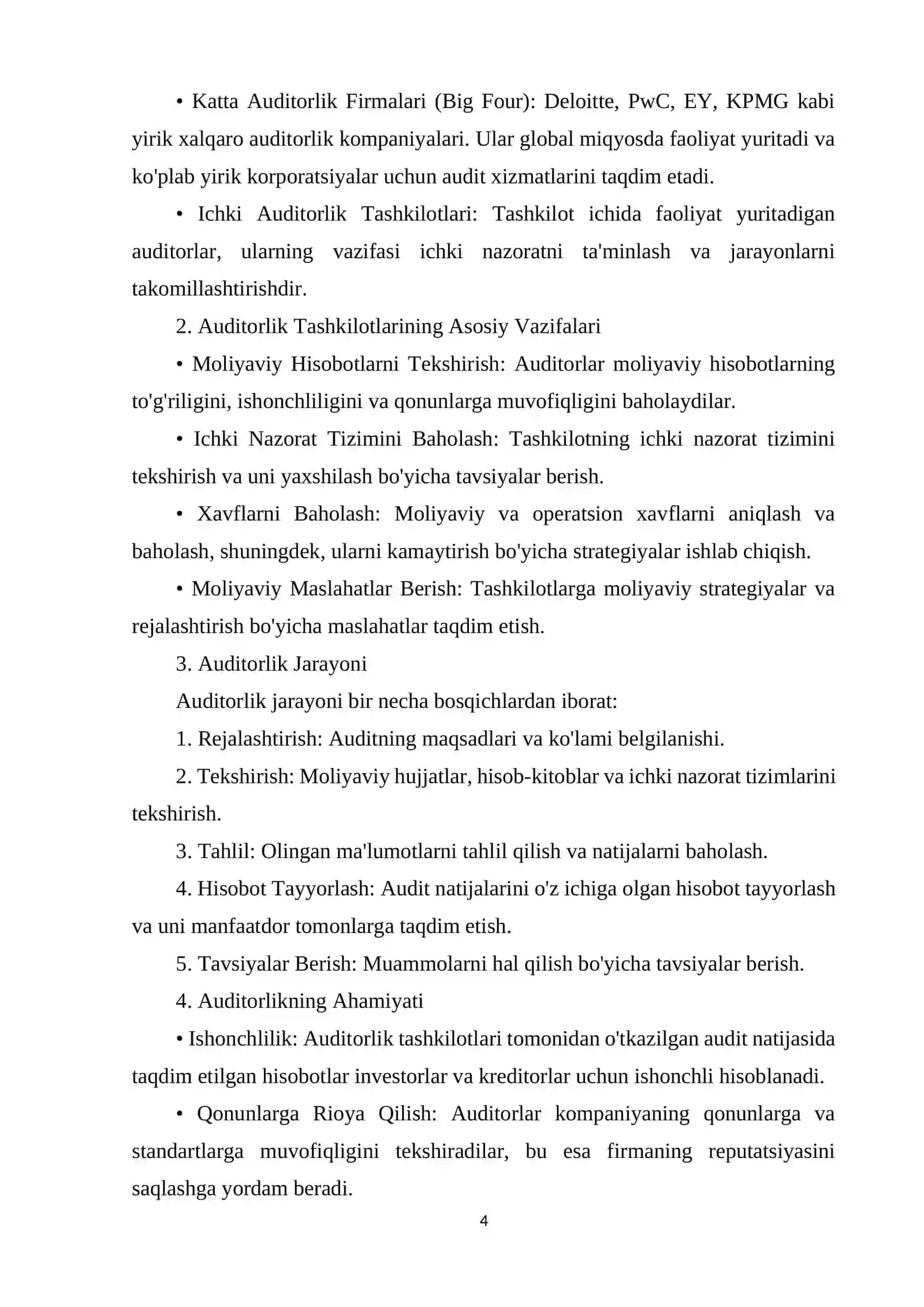 Auditorlik tashkilotlari faoliyatini litsenziyalash tartiblari. 4
