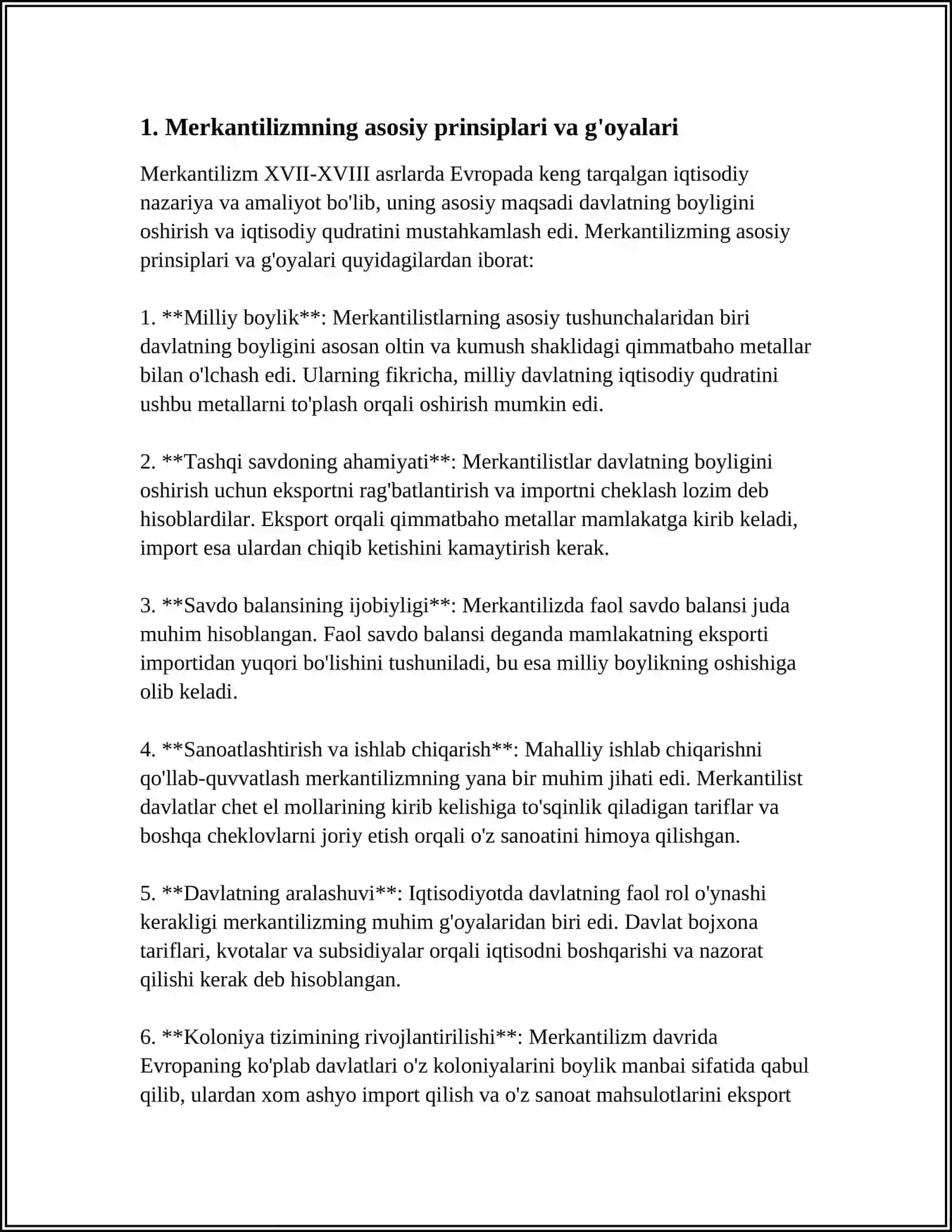 IQTISODIYOT TA'LIMOTLAR TARIXIDAN MERKONTELIZM HAQIDA 4