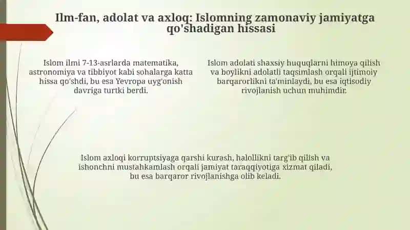 Islom qadriyatlari va ma'rifatining hozirgi davrdagi ahamiyati 4