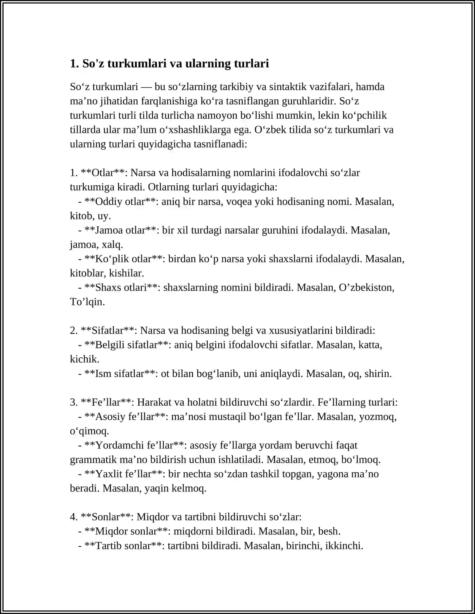 SO'Z TURKUMLARINI O'RGANISHDA HOSIL QILINADIGAN ORFOGRAFIK BILIMLAR 4