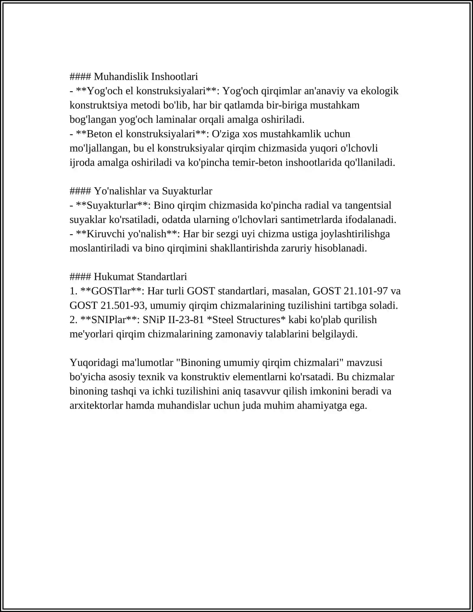 Binoning Umumiy Qirqim Chizmalari 4