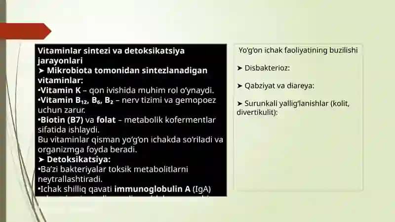 Yo’g’on ichakning biokimyoviy faoliyati 4