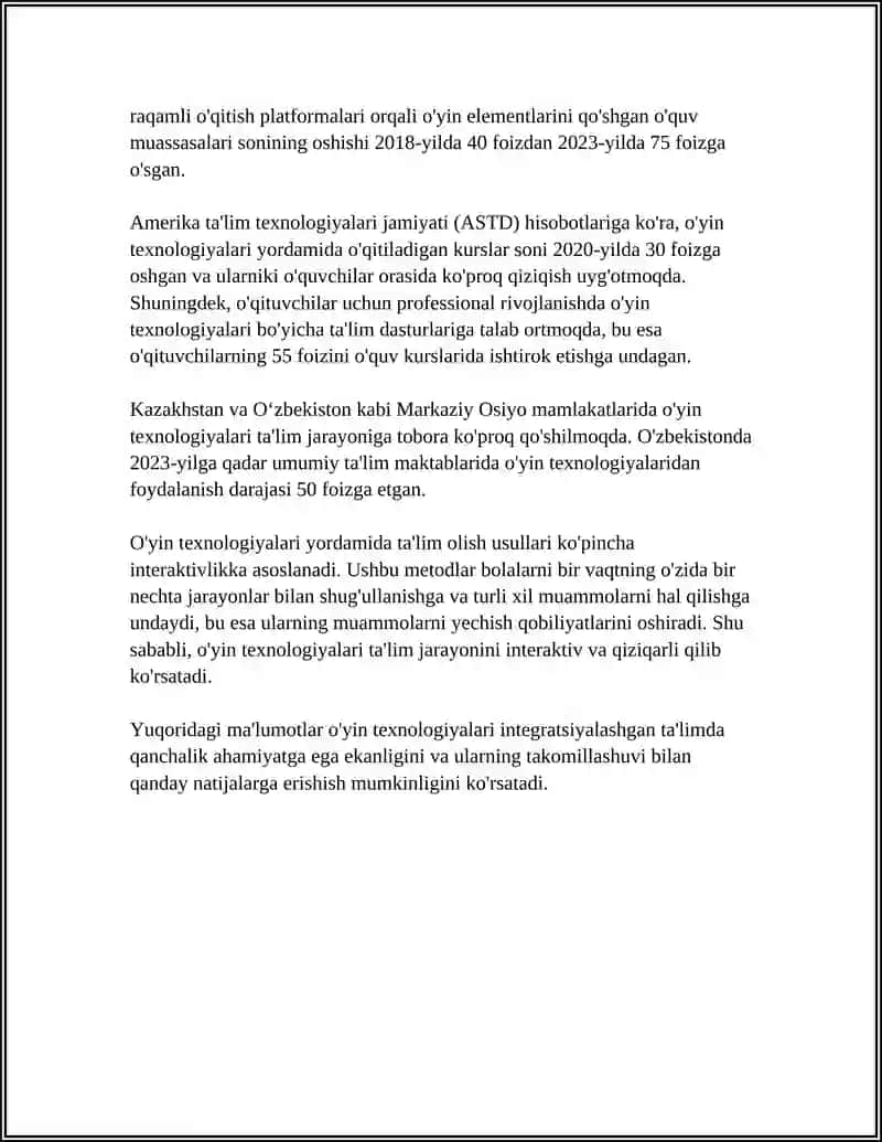 İNTEGRATSIYALASHGAN TA'LIMDA O'YIN TEXNOLOGIYALARI 4