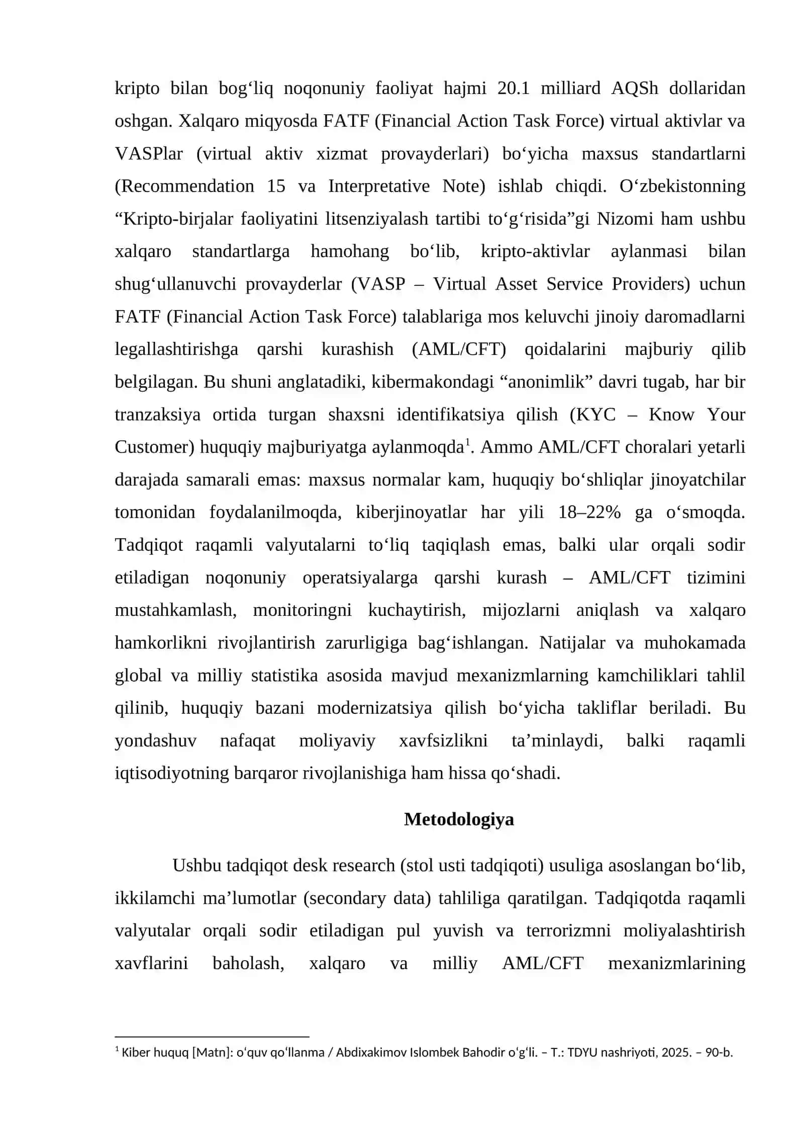 Raqamli valyutalarni legallashtirishga qarshi kurash AML/CFT 4