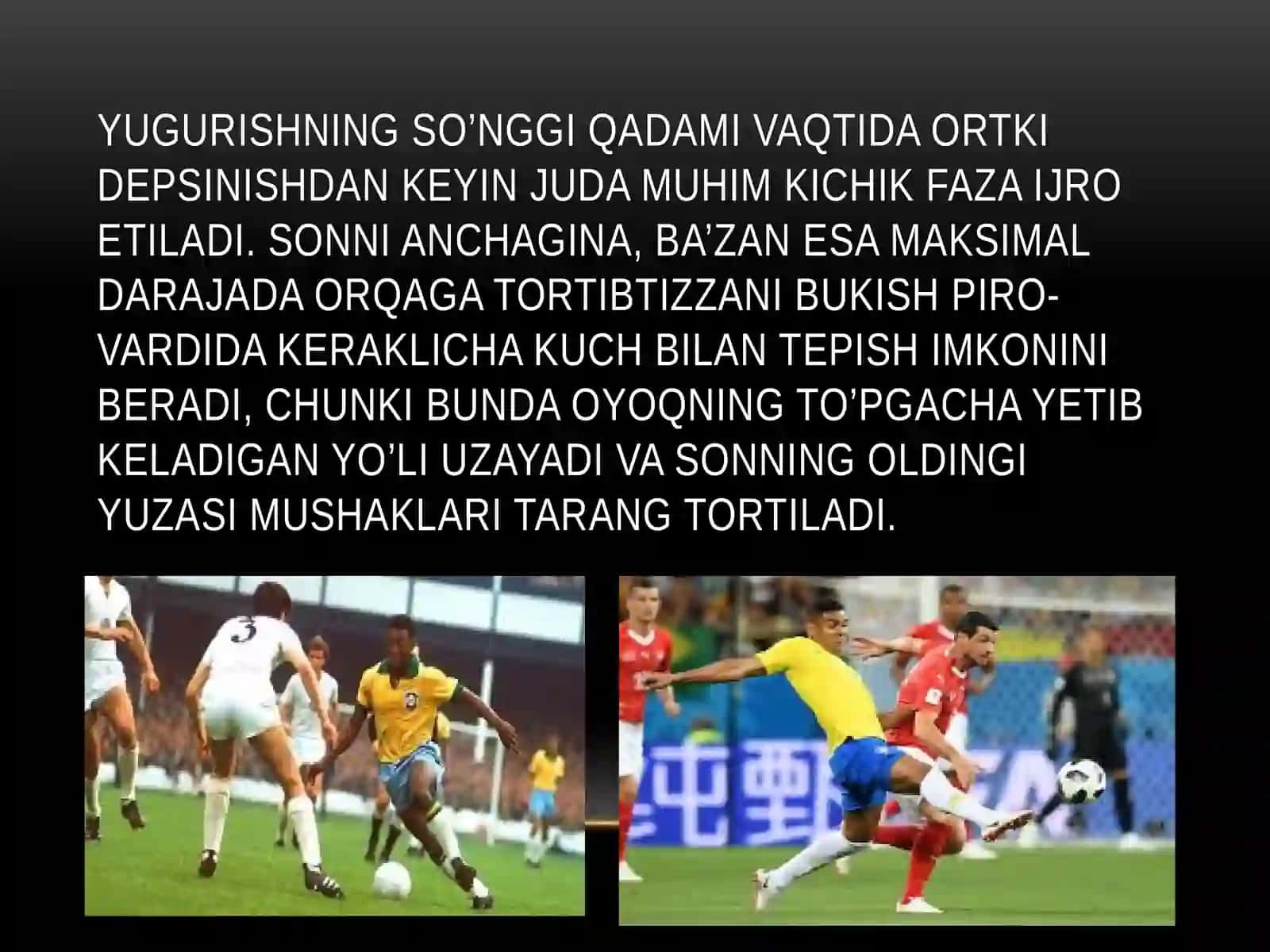 Futbol o’yin mashqlar texnikasi va taktikasi usullarini o’rgatishni takomillashtirish hamda mahoratini oshirish 4