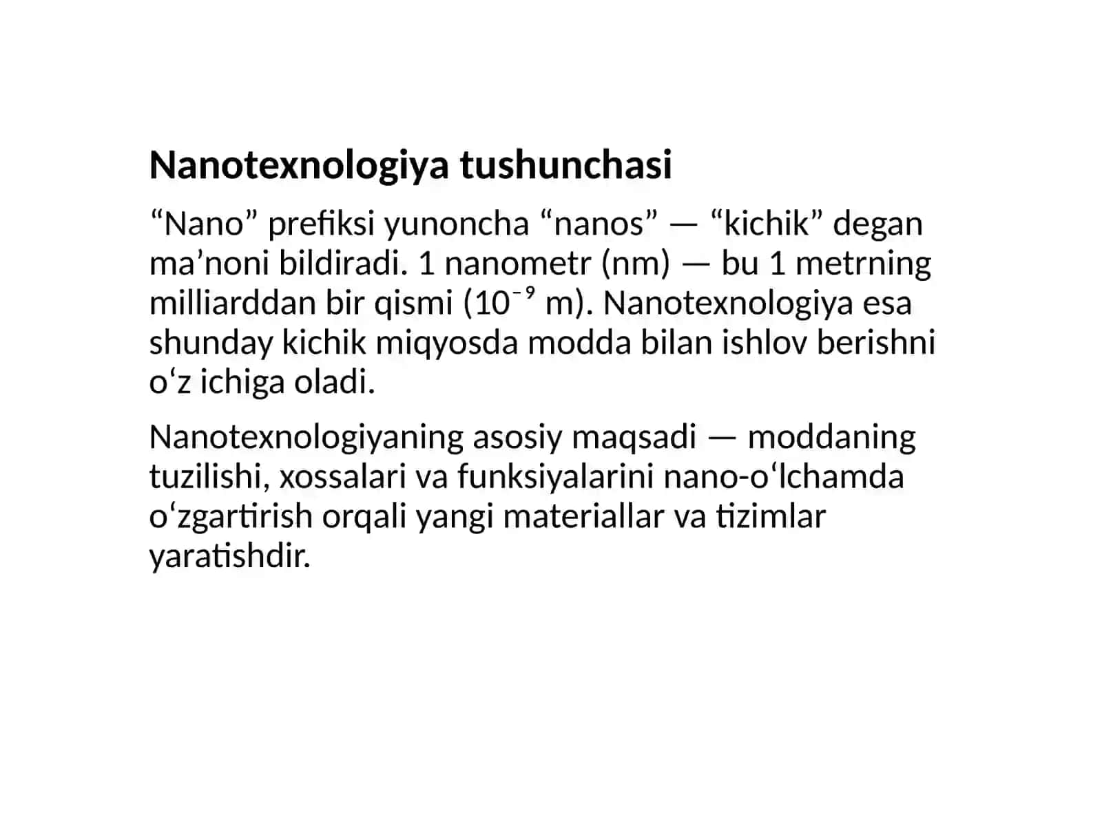 NANOTEXNOLOGIYALAR UMUMIY MAʼLUMOT, YARATILISH VA RIVOJLANISH TARIXI 4