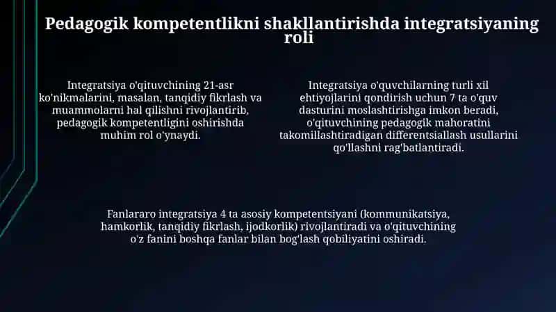 Integratsiyalashgan ta'lim mazmuni 4