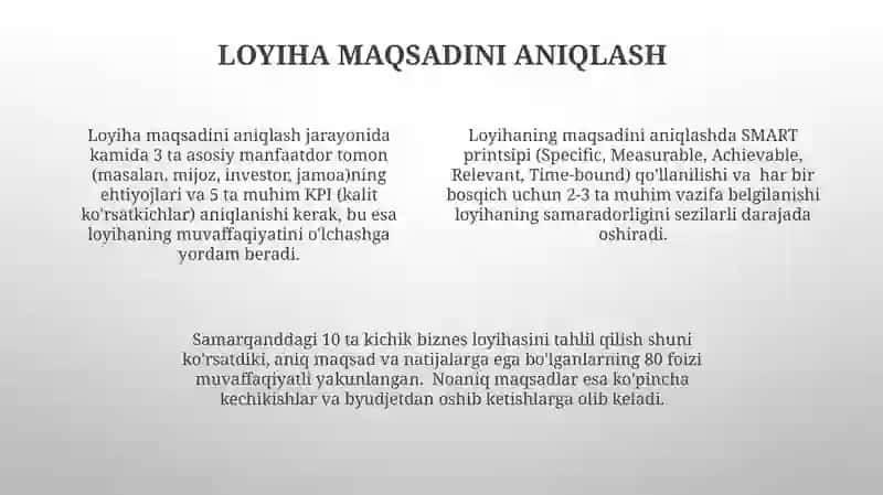 Loyiha Ishlab Chiqarish Uchun Vazifa Bayoni 4