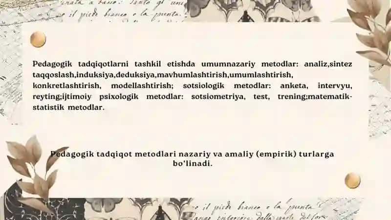 Ilmiy-pedagogik tadqiqotlar mazmuni va mohiyati 4
