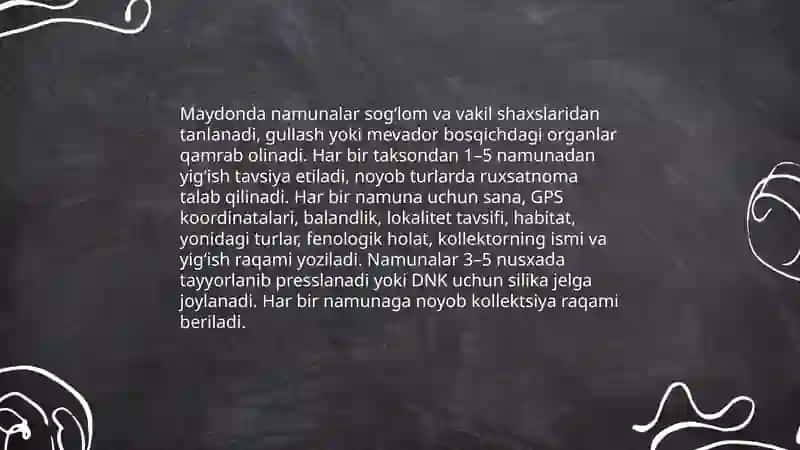 Gerbariy tayyorlash va tayyorlash usullari haqida ma'lumot berish 4