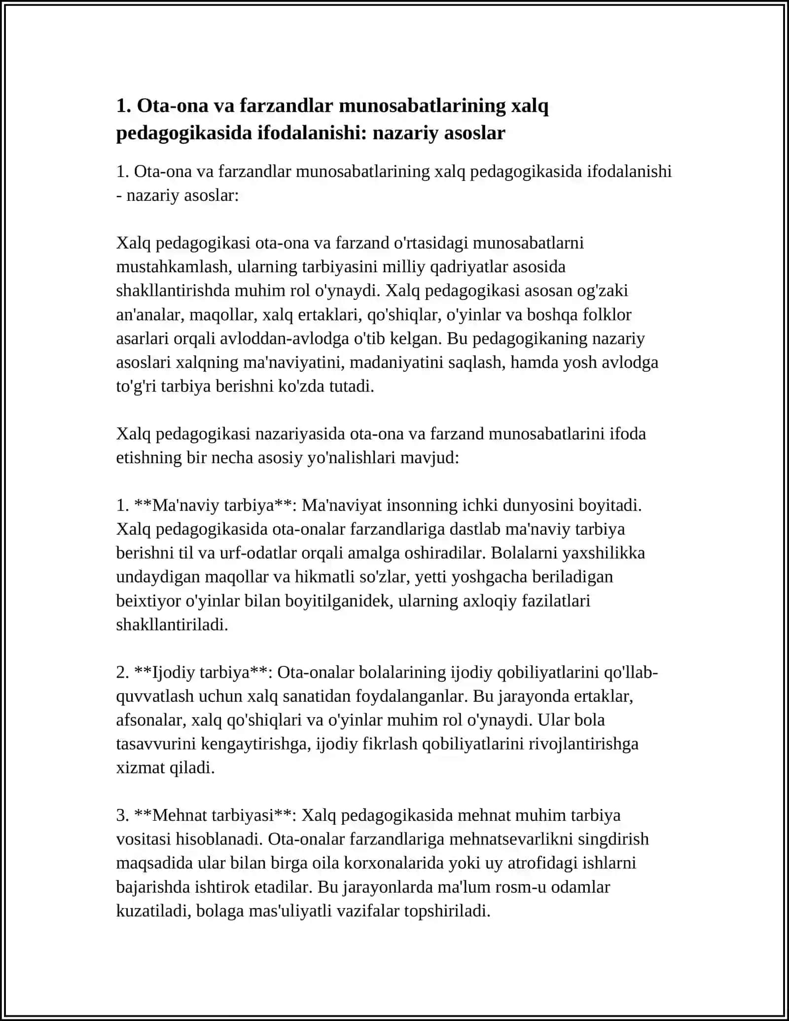 XALQ PЕDАGОGIKАSIDА ОTА-ОNА VА FАRZАNDLАR MUNОSАBАTLАRINING IFОDАLАNISHI 4