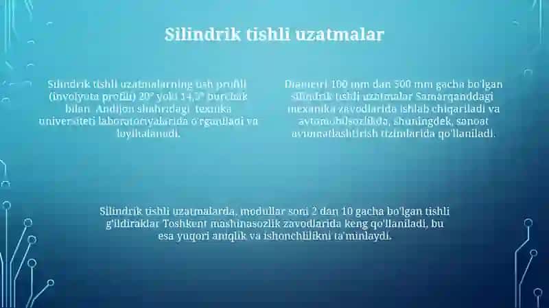 Tishli uzatma xillari ilash mexanizmlari 4