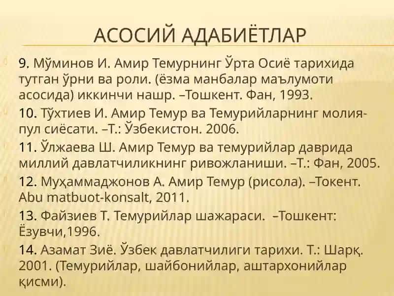 Темурийлар даврида Мовароуннаҳр ваХуросон 4
