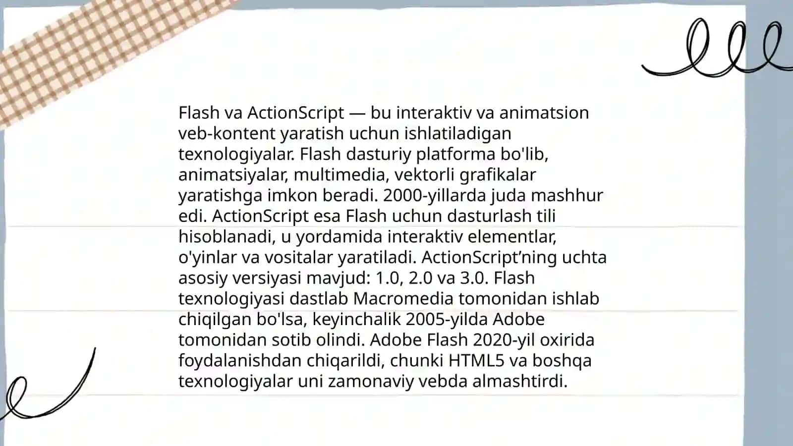 Adobe Flash dasturi haqida Nabiyeva Toshbibi 4