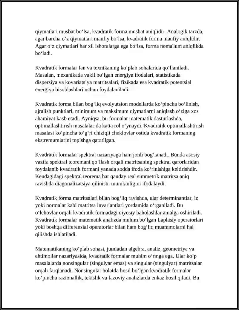 KVADRATIK FORMA 4