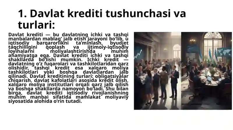 DAVLAT KREDITI VA DAVLAT QARZINI BOSHQARISH 4