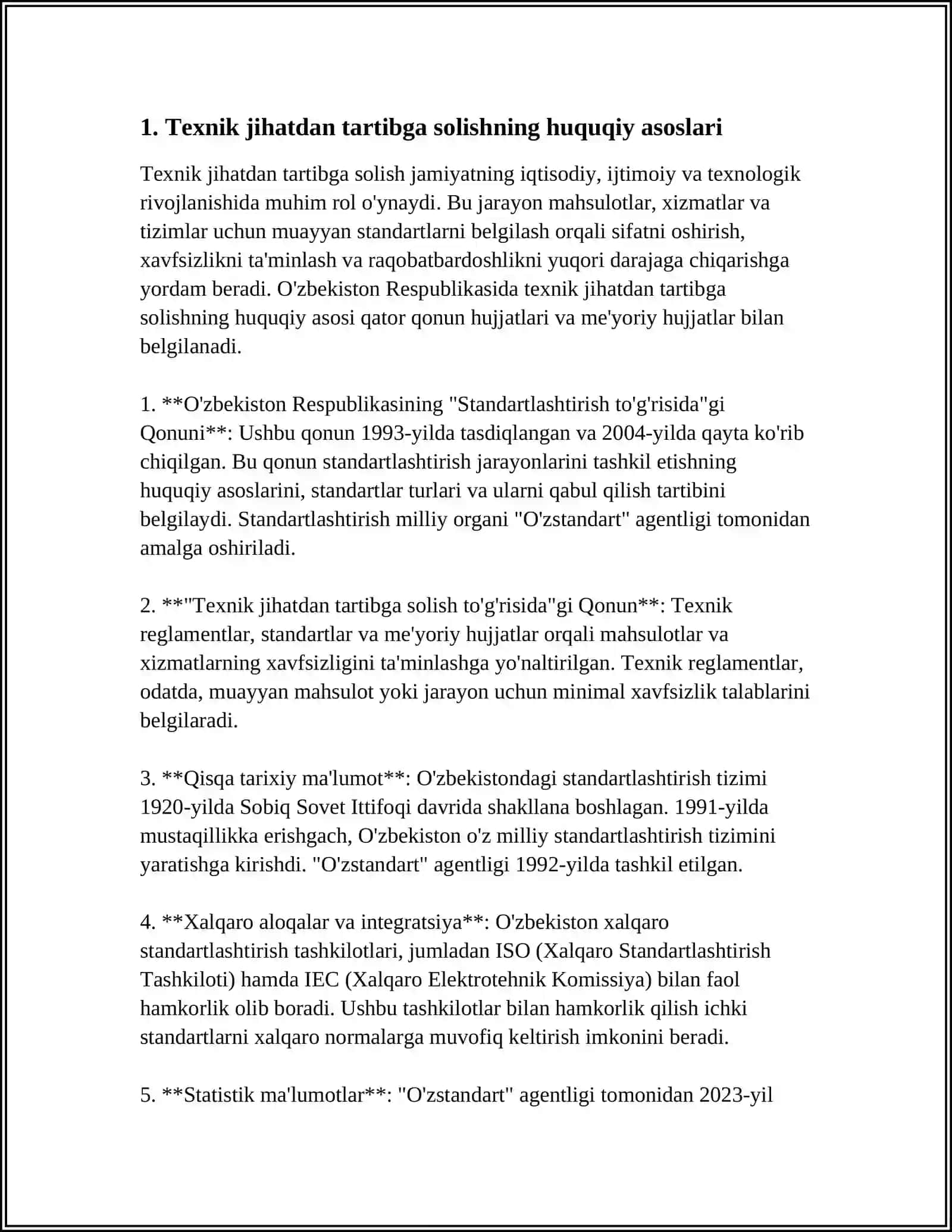 TEXNIK JIXATDAN TARTIBGA SOLISH DAVLAT TIZIMI ASOSLARI 4