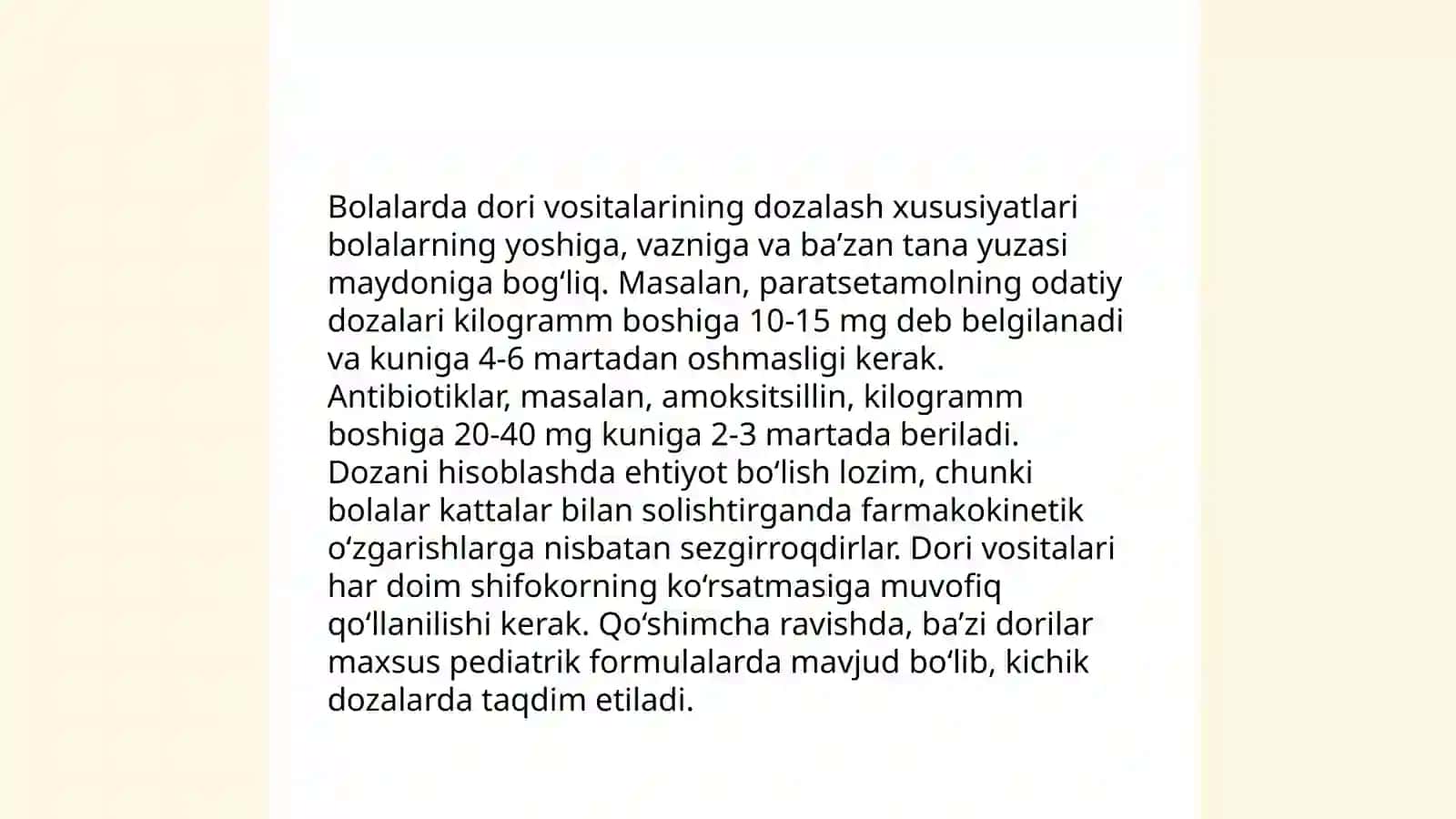 Dori vositalarining klinik farmakologiyasining yoshga bogʻliqligi 4