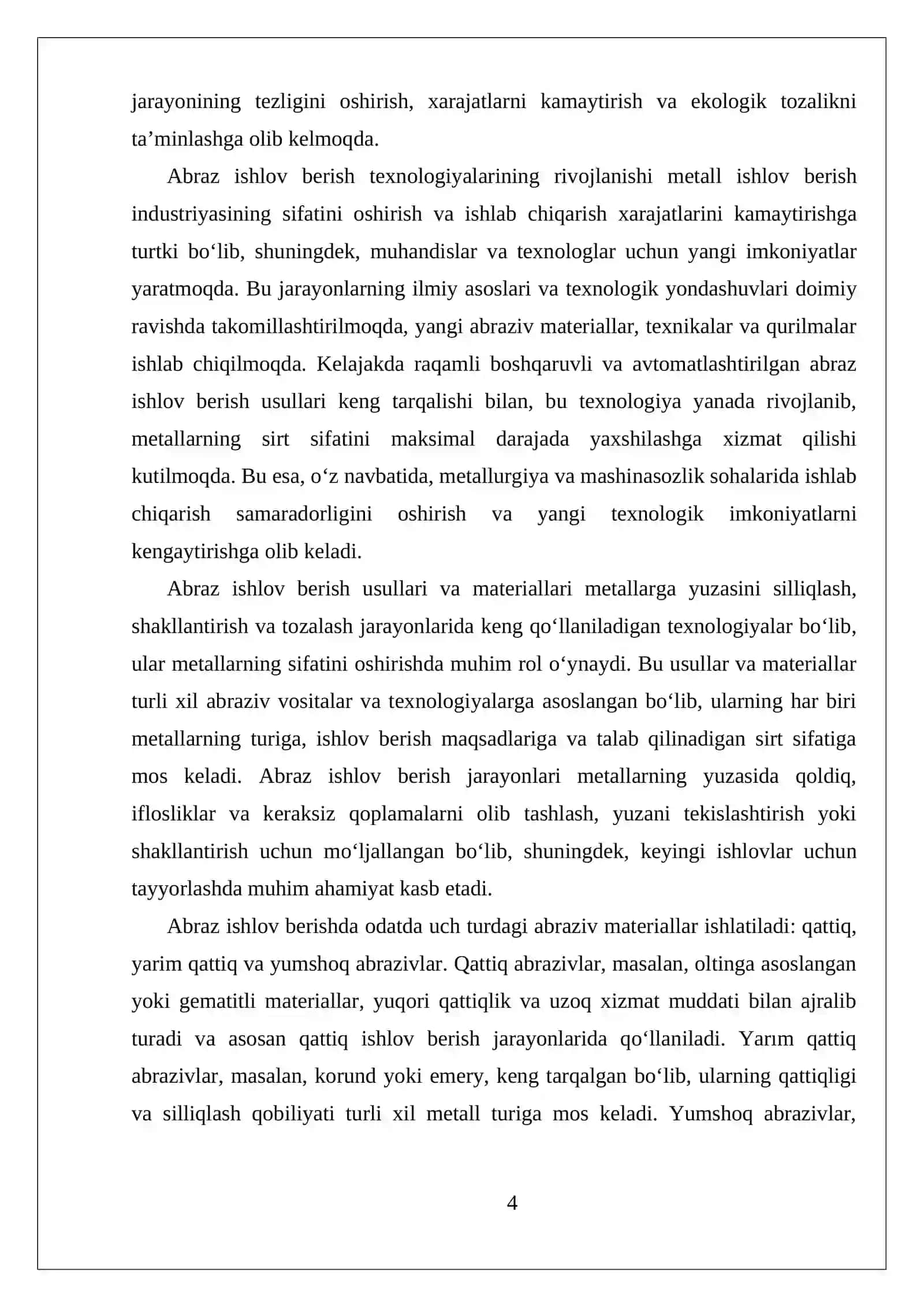 Abraz ishlov berish texnologiyasi 4
