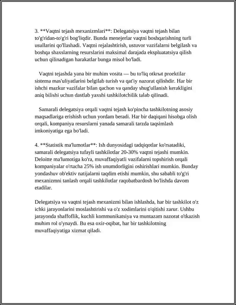 DELEGATSIYA (TOPSHIRIQ BERISH)-VAQTNI TEJASHNING SAMARALI VOSITASI SIFATIDA 4