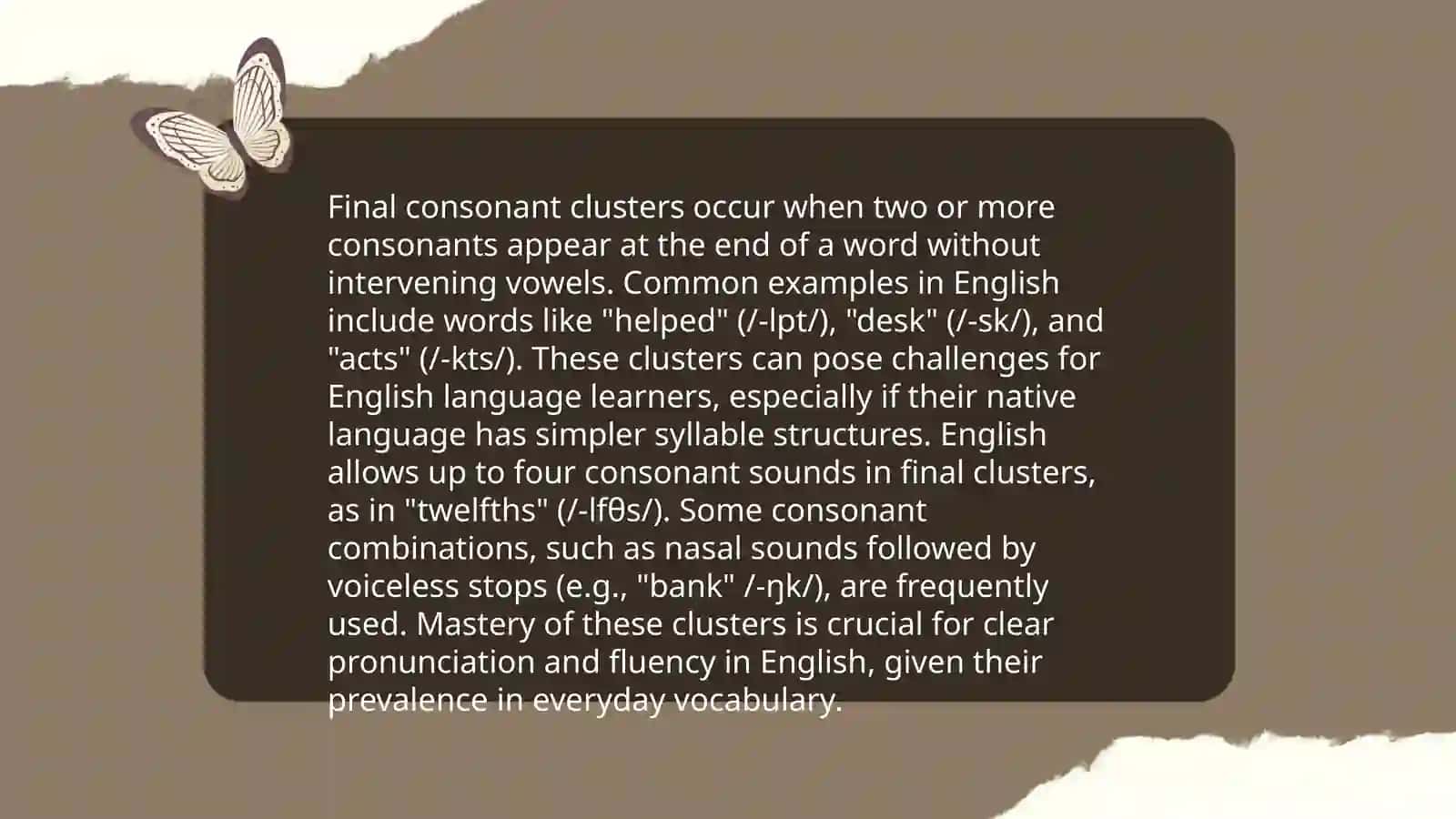 Consonant clusters within and across words 4