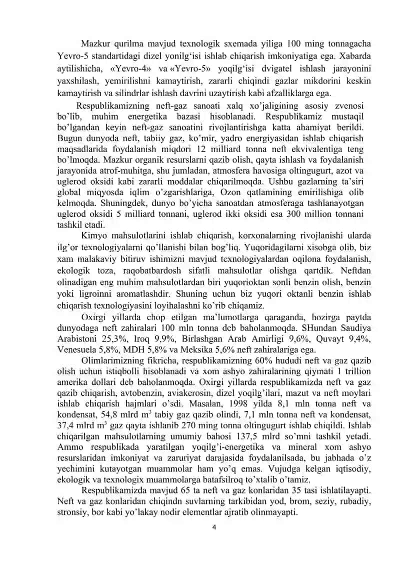 Havo tarkibidan benzin bug`larini aktiv ko`mir yordamida ushlab qolish uchun mavhum qaynash qatlamli adsorbsion kalonnani hisoblang va loyihalang 4