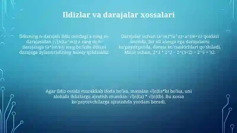 Irratsional ifodalarni ayniy almashtirishga oid misollar yechish 4