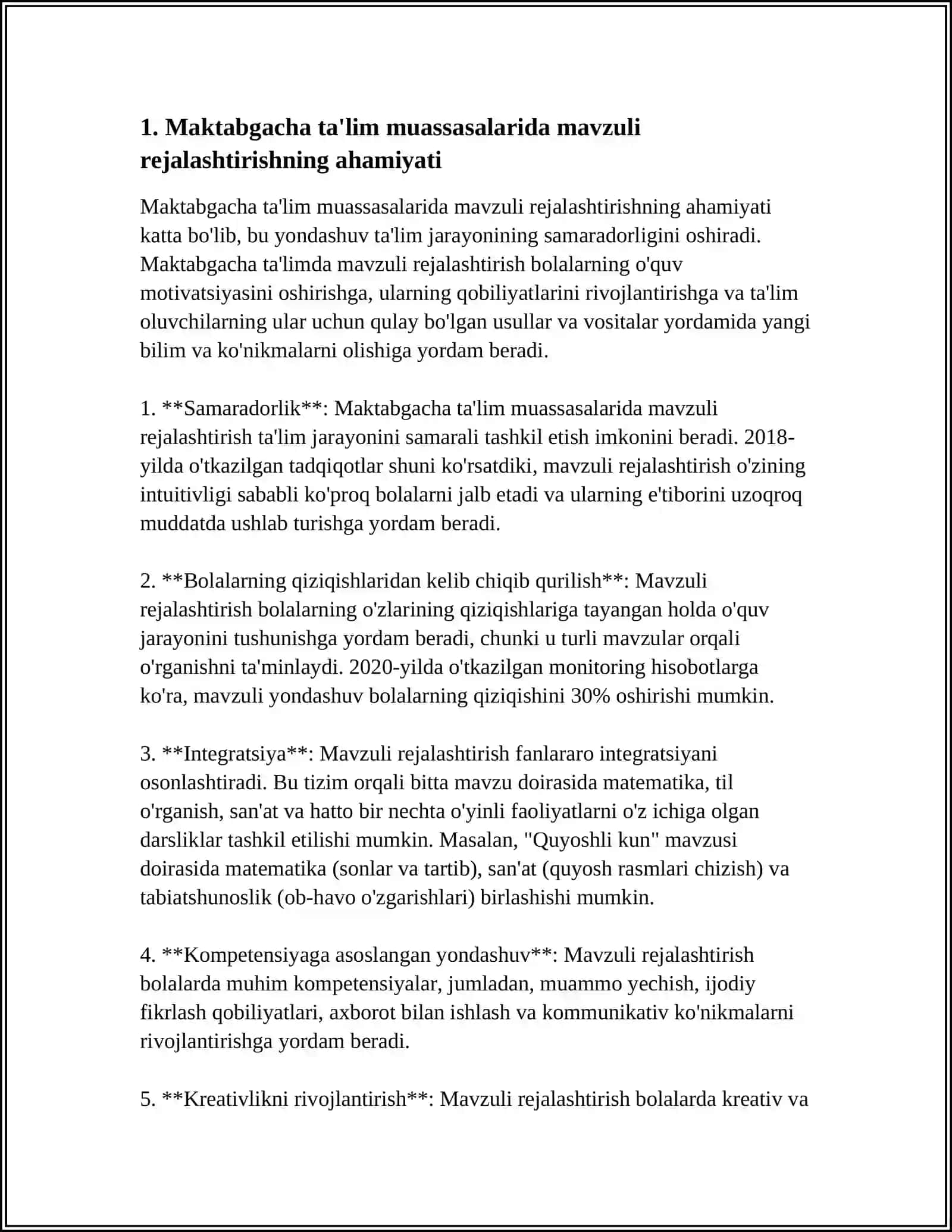 MAKTABGACHA TA'LIM TASHKILOTLARIDA TA'LIM JARAYONLARINI MAVZULI REJALASHTIRISH KITOBI VA UNDAN FOYDALANISH TARTIBI 4