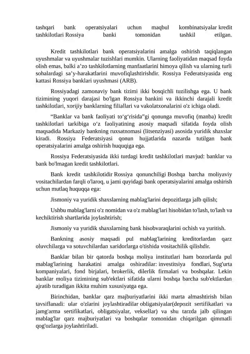 Rossiya Federatsiyasida Bank ishi 4