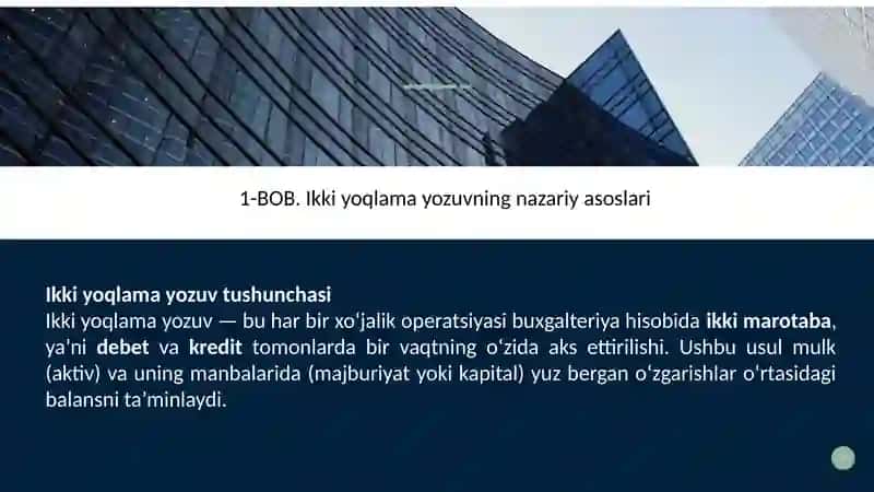 Xo'jalik operatsiyalarining ikki yoqlama yozuvi 4