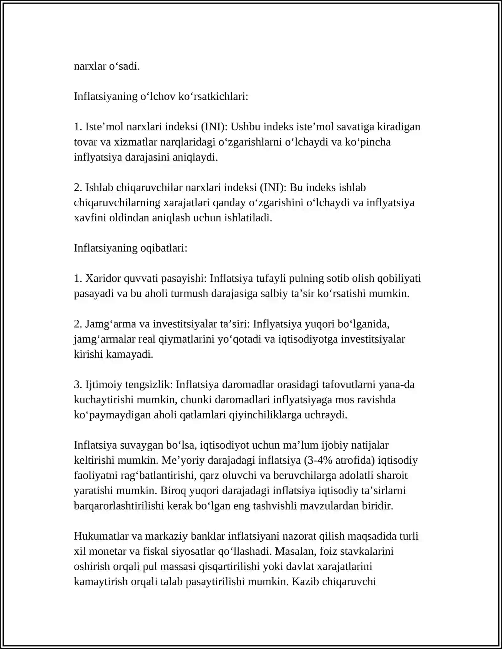 INFLATSIYA JARAYONLARINING INVESTITSIYA LOYIHALARINI BAHOLASHGA TASIRI 4