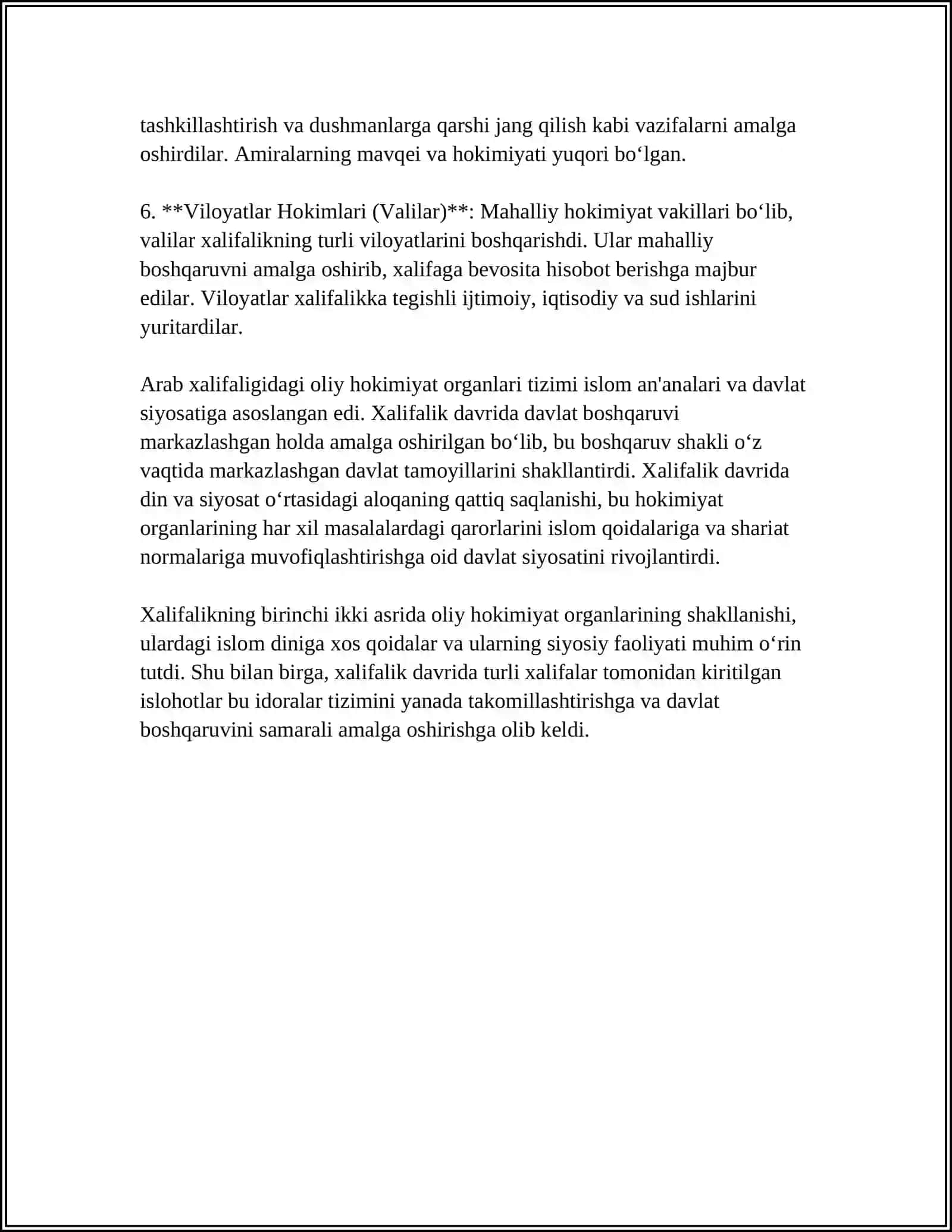 ARAB HALIFALIGINING OLIY, MARKAZIY VA MAHALLIY HOKIMIYAT ORGANLARI 4