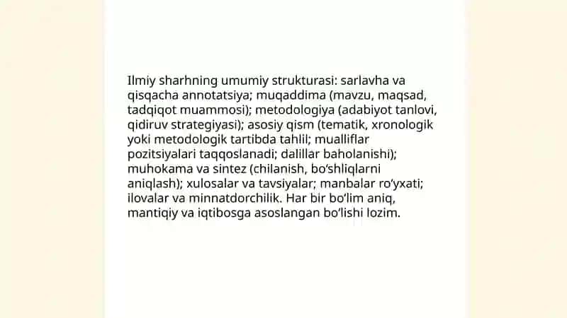 Ilmiy sharh tuzish qoidalari 4