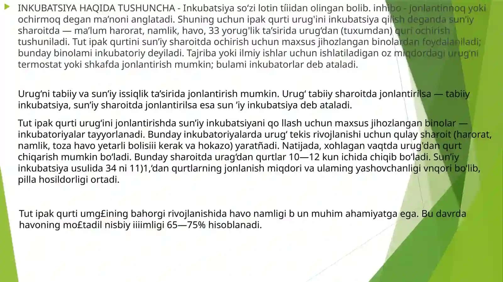TUT IPAK QURTI URUG’INI JONLANTIRISHGA QOYISH MUDATLARI VA USULLARI 4