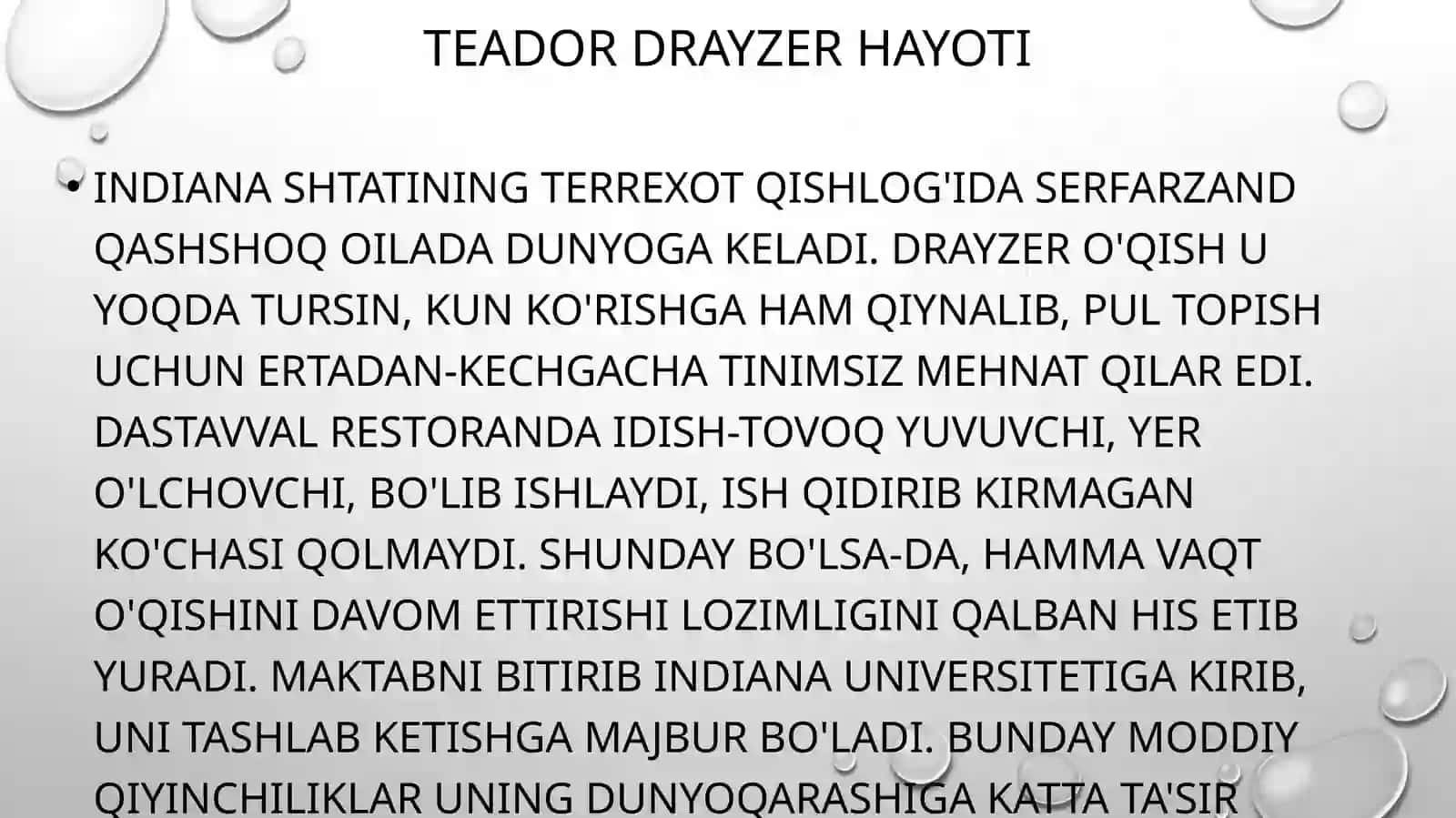 Teador Drayzer ijodi 4