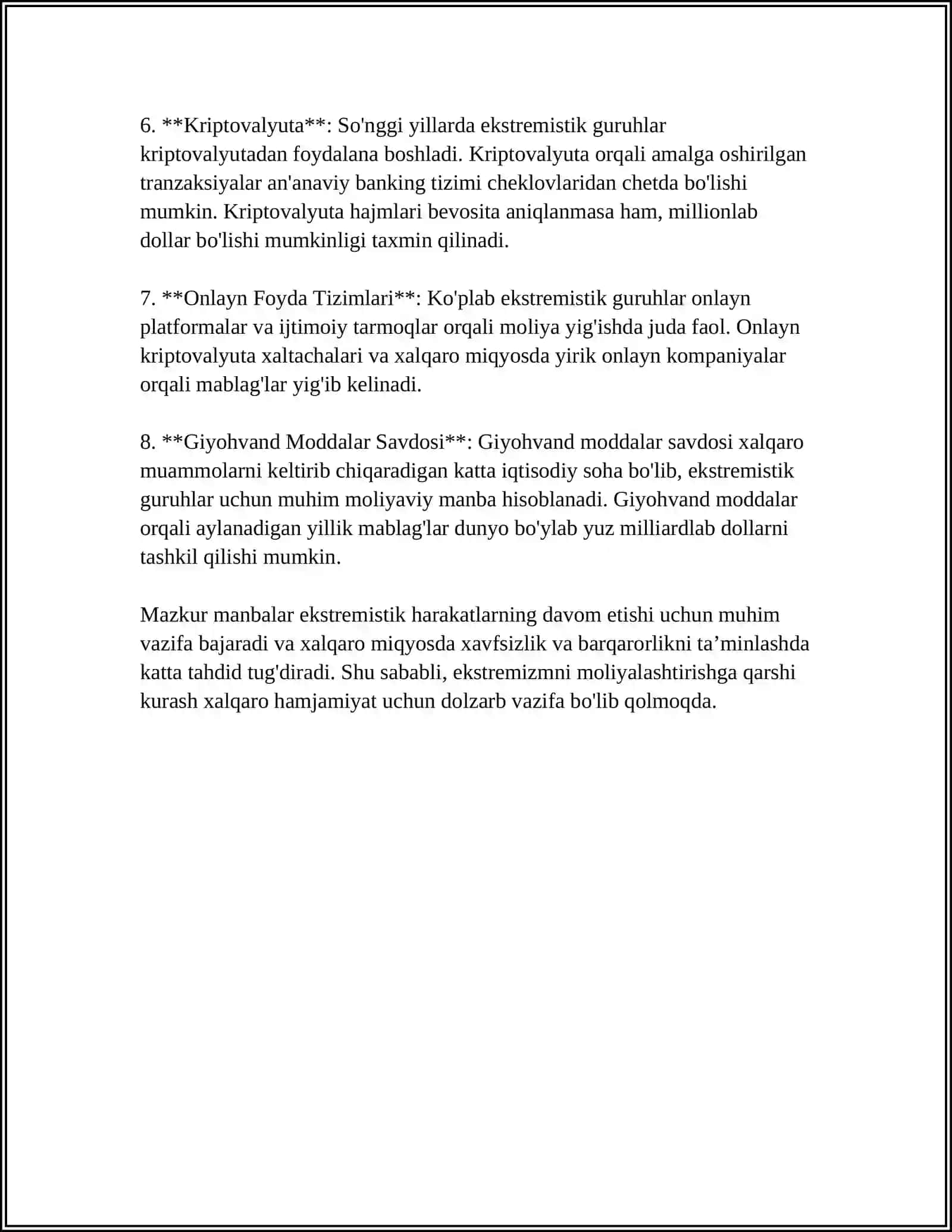 Moliyaviy manbalar va diniy ekstremizm 4