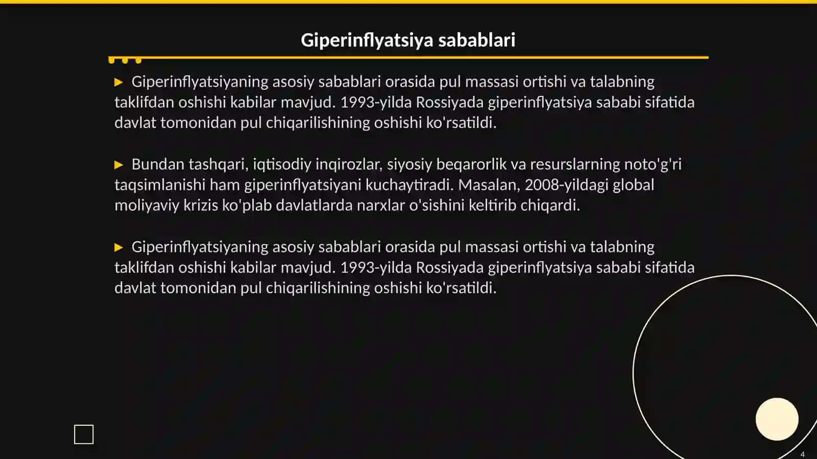 Pul-kredit siyosati orqali giperinflyatsiyani jilovlash usullari 4