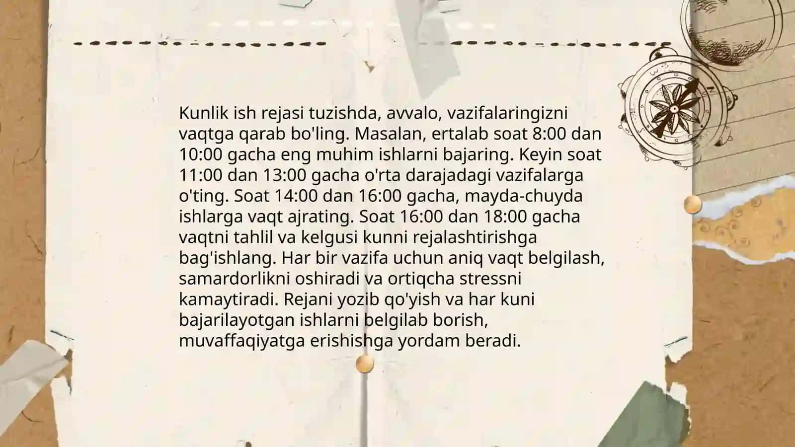 O'quvchining bo'sh vaqtini unumli foydalanishga taqsimlash 4