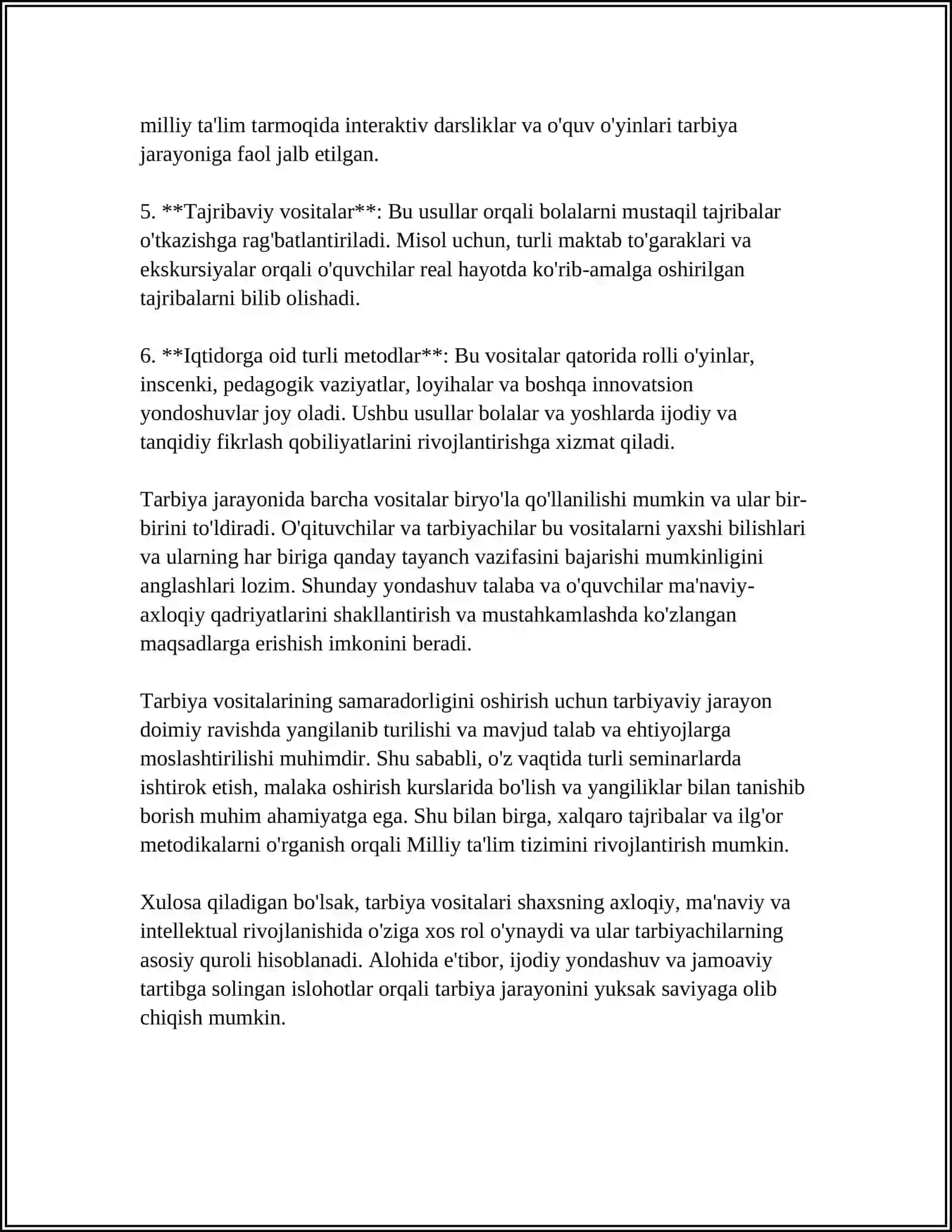 PEDAGOGIKA SHAXS TARBIYASI HAQIDAGI VA RIVOJLANISHI TO'G'RISIDAGI FAN. ILMIY - PEDAGOGIK TADQIQOTLAR METODOLOGIYASI 4