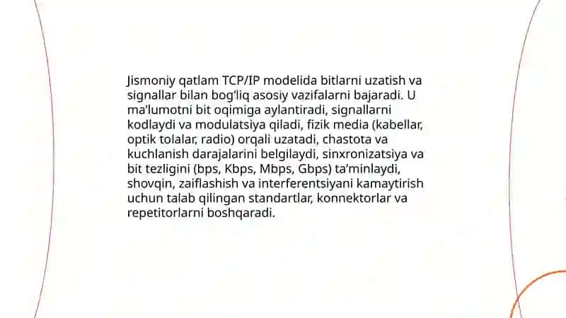 TCP/IP modelining qatlamlari va ularning vazifalari 4