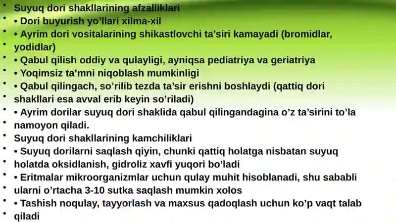 Suyuq dori vositalari va ularga retsept yozish qoidalari 4