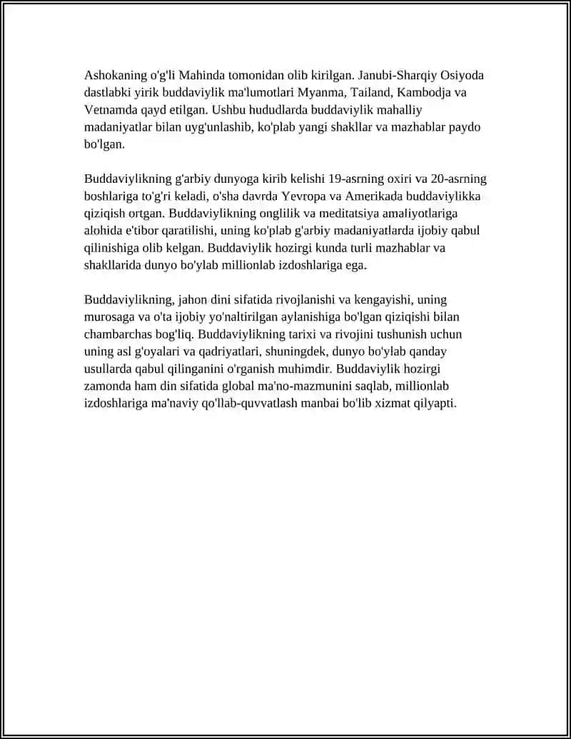 BUDDAVIYLIKNING JAHON DINI SIFATIDAGI MAQOMI 4