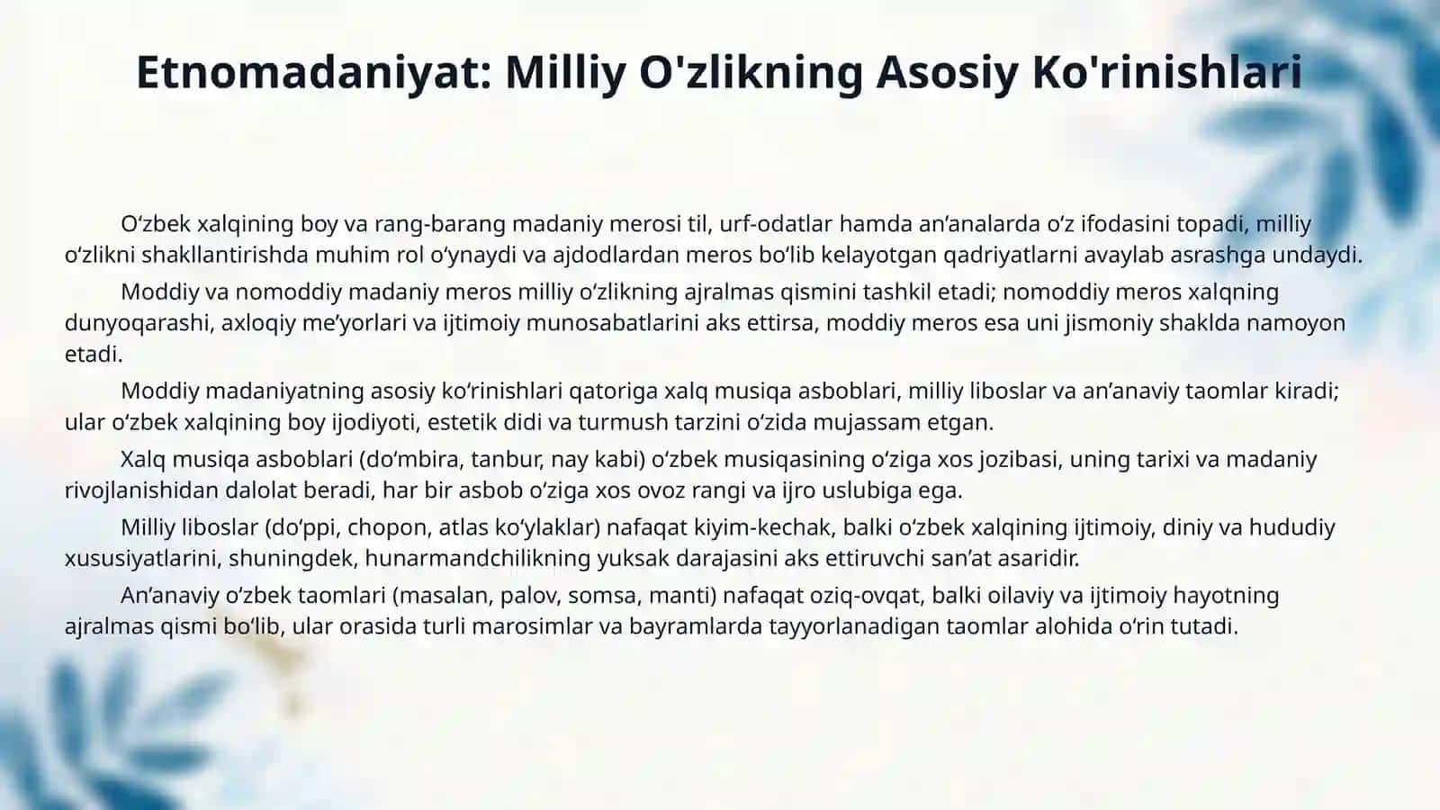 Etnomadaniyat va milliy g'oya mushtarakligi 4